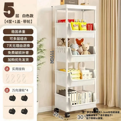 Multi‑Layer Rolling Storage Cart — Floor‑Standing Organizer
