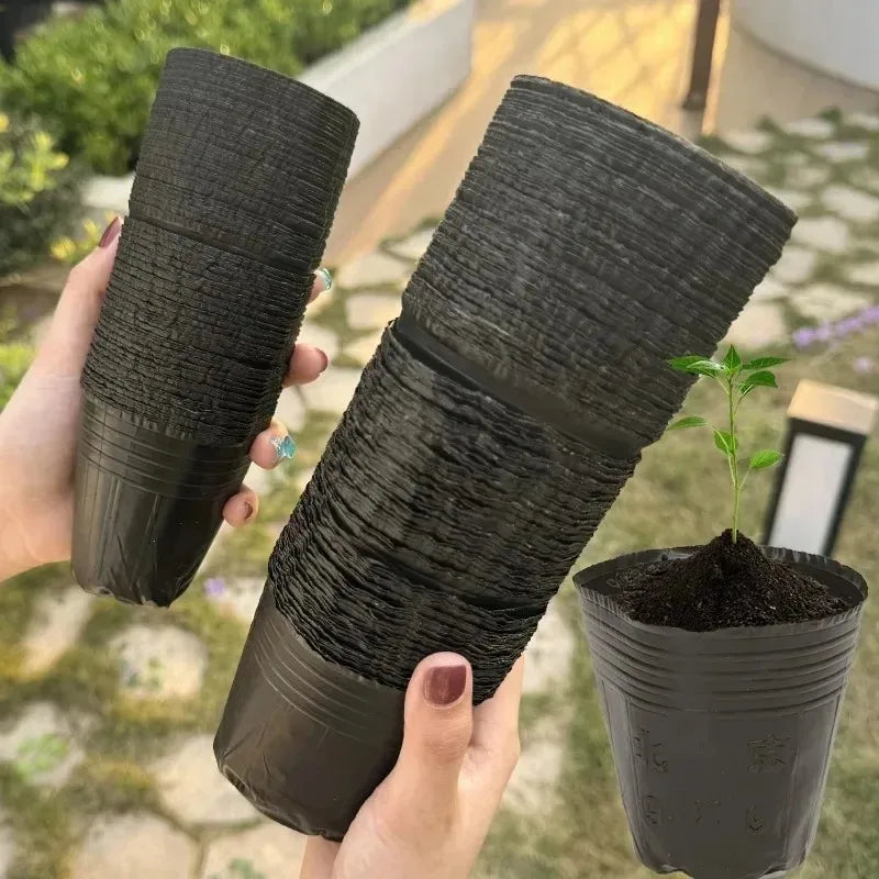 S/M/L/XL Black Seedling Nursery Pots Seed Starting Grow Bag Flower Plant Breathable Container Garden Vegetable Box Cuttings Tool