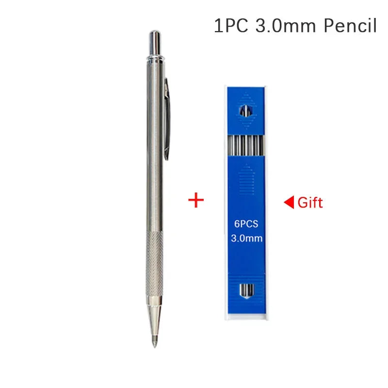 Full Metal Automatic Mechanical Pencil Set (0.3 -0.5 -0.7 -0.9 -1.3 -2.0mm)