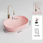 Pink Ceramic Vessel Sink – Modern Countertop Basin with Drain