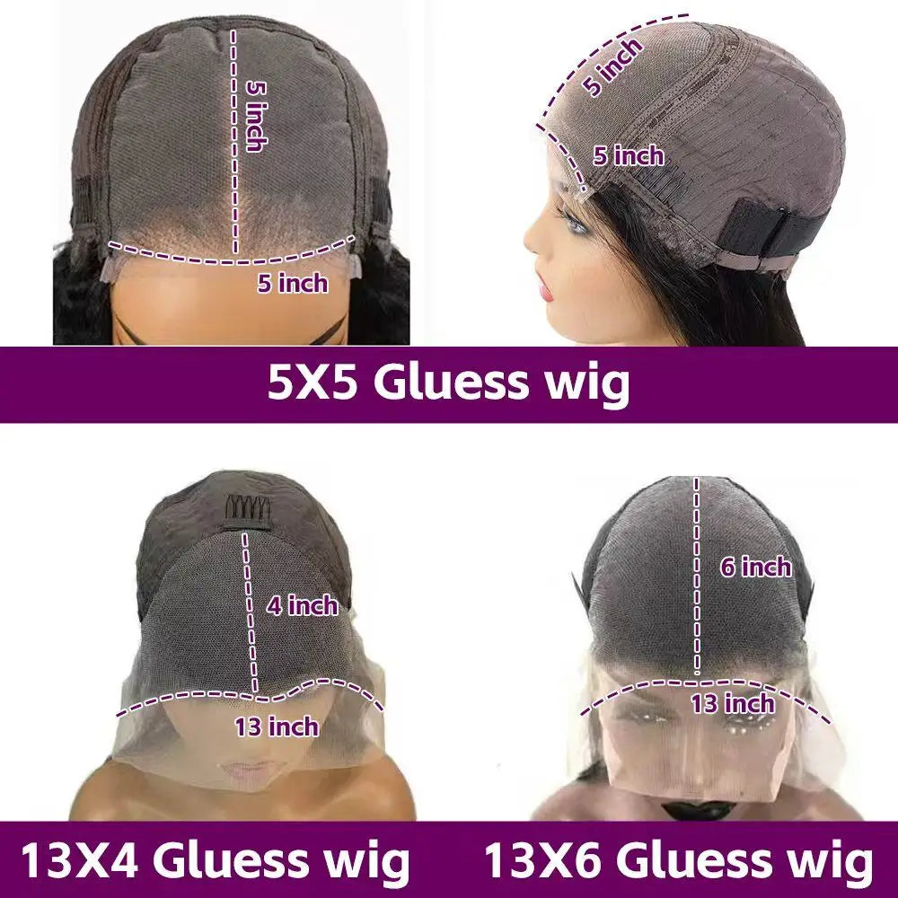 Straight Human Hair Wigs 220% Density 5x5 Glueless Wigs For Women