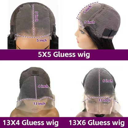 Straight Human Hair Wigs 220% Density 5x5 Glueless Wigs For Women