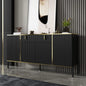 63" Modern Sideboard with Drawer & Pop‑Up Doors – Metal Legs