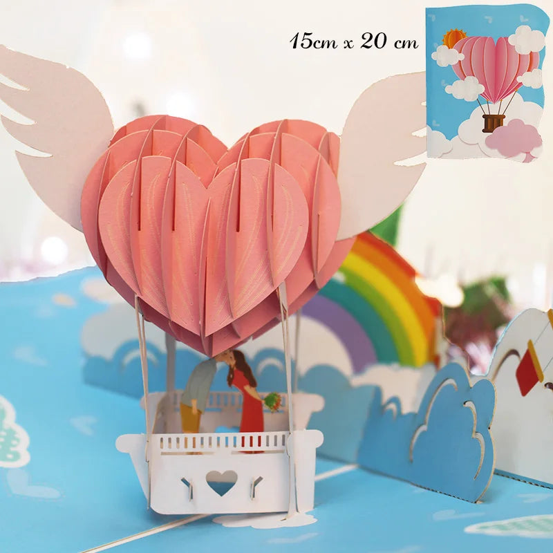 3D Pop Up Flower Greeting Cards Wedding Card Anniversary Thanksgiving Valentines Day Birthday Gift Thank You Card Handmade Cards