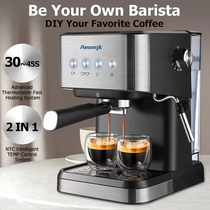 Professional Barista Espresso Machine – 110/220V with Automatic Milk Frother
