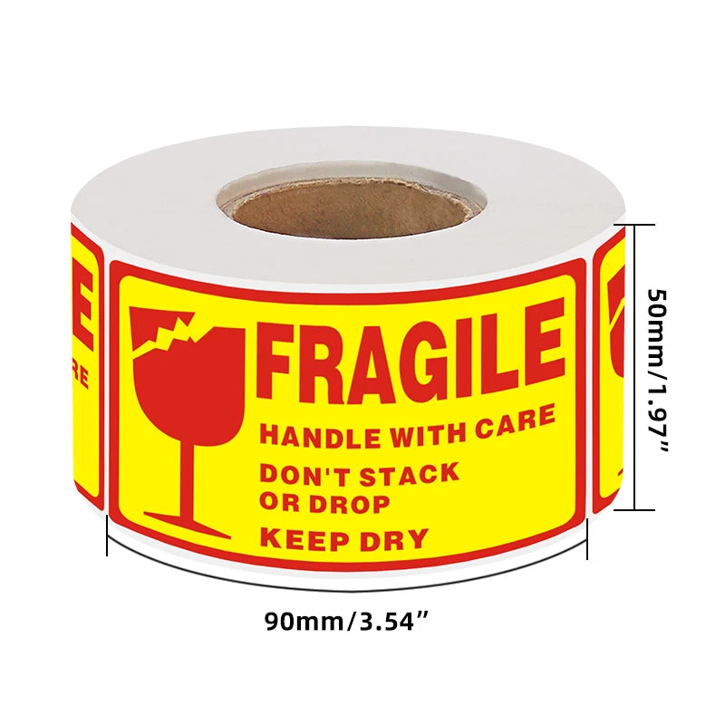 500PCS Fragile Stickers (Waterproof · Tear‑Resistant · Handle With Care Labels)