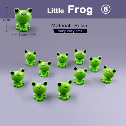 10Pcs Easter Rabbit Squirrel Elephant Fox Sheep Duck Pig Cat Frog Snake Figurine Miniature Fairy Garden Decoration Accessories