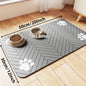 Absorbent Pet Feeding Mat: Quick-Dry Placemat for Food and Water Bowls, Waterproof Rubber Backing for Dogs and Cats