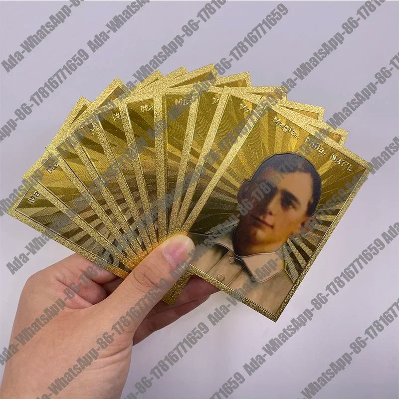 Classic 18 Types famous baseball player gold foil small cards for collection Gift and commemoration
