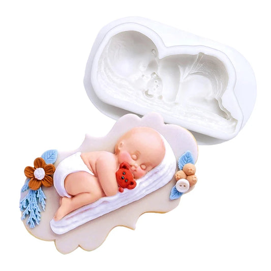 Baby-Themed Silicone Sugarcraft Mold – Fondant, Resin & Cupcake Decorating Tool