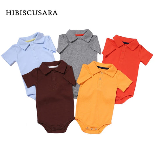 Summer Baby Boy Rompers Turn-down Collar For 0-2Y Toddlers