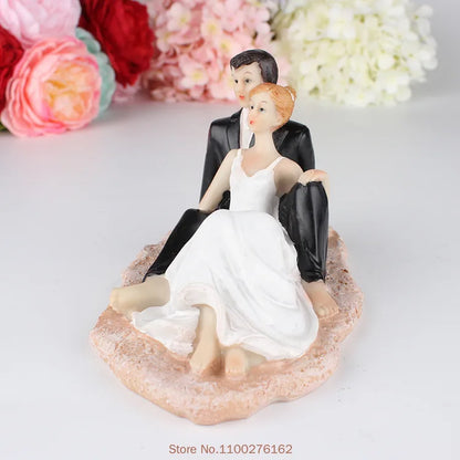Bride & Groom Funny Wedding Cake Topper Figurine