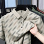 Men's Business Casual Short Sleeved Printed Polo Shirt Fashionable Breathable Comfortable and Versatile Top