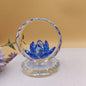 1pc New crystal pink lotus ornament: suitable for counter decoration, car interior decoration, Buddhist hall, living room, offic