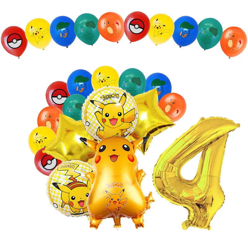 Pikachu Birthday Party Decoration Set (Backdrop · Balloons · Tableware · Kids Party Kit)