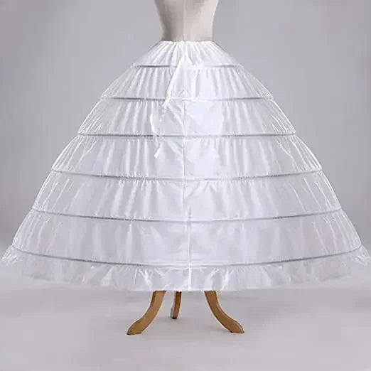 A‑Line Hoopless Petticoat / 6‑Hoop White Crinoline Underskirt (Wedding Dress)