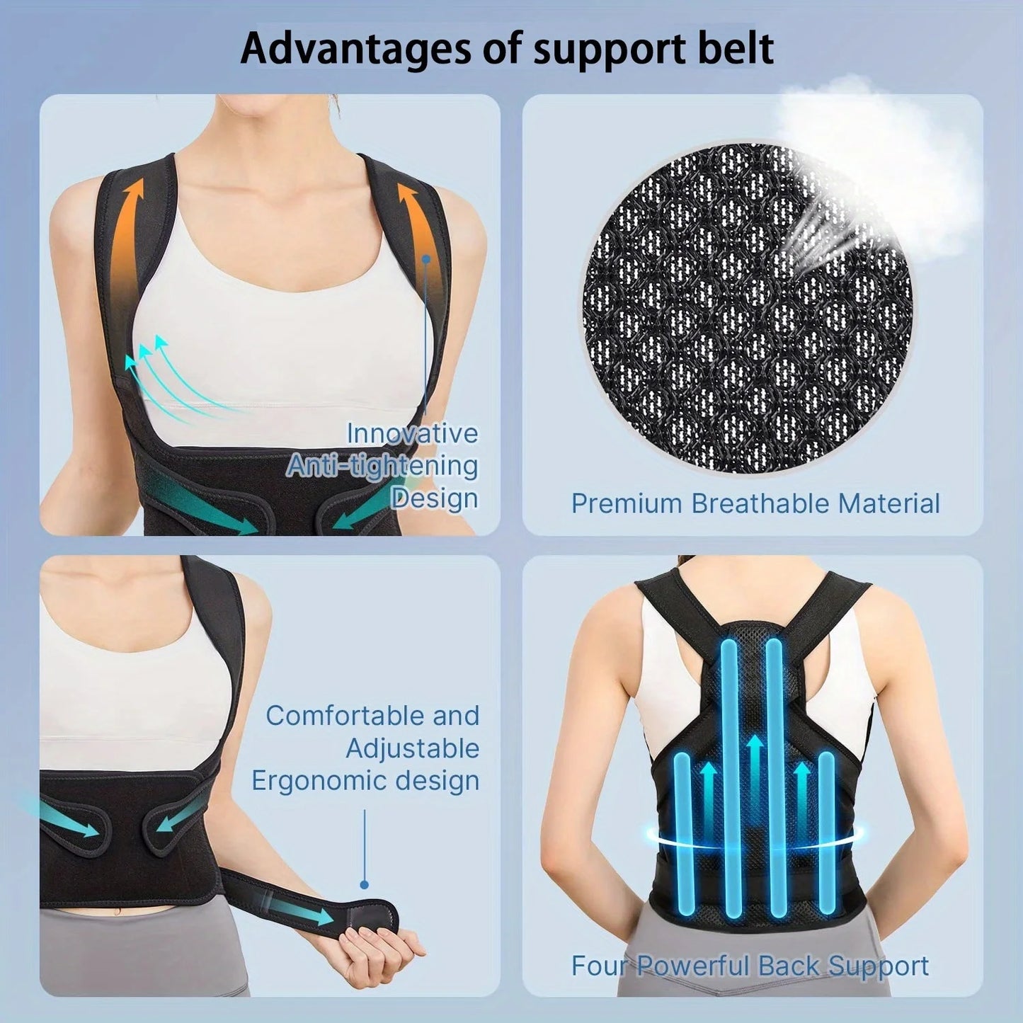Shoulder Straightener for Upper & Lower Back Pain — Postura Support Belt