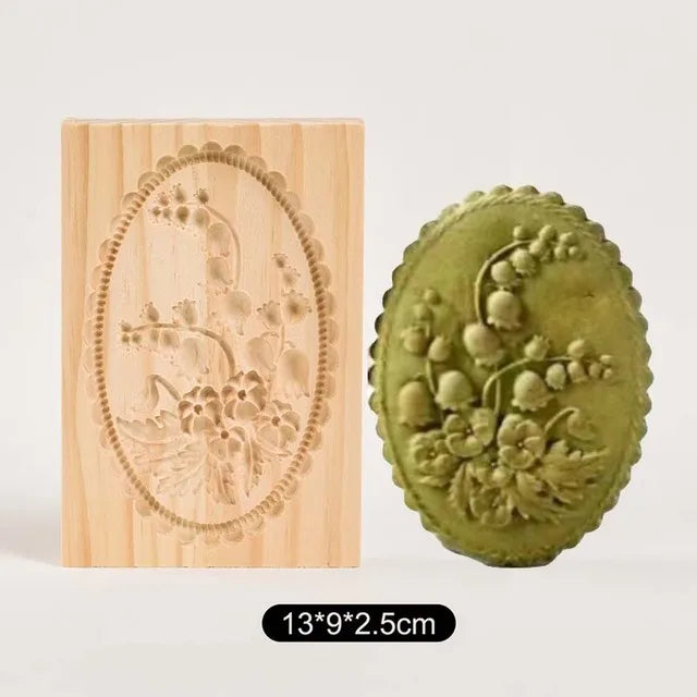 Wooden Cookie Mold Cutter Wooden Gingerbread Cookie Moulds DIY Shortbread Pastry Mold Bakery Gadgets Kitchen Baking Accessories