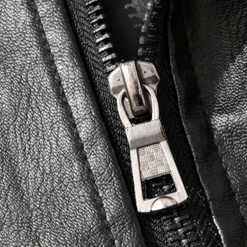 Men’s Classic PU Lapel Jacket