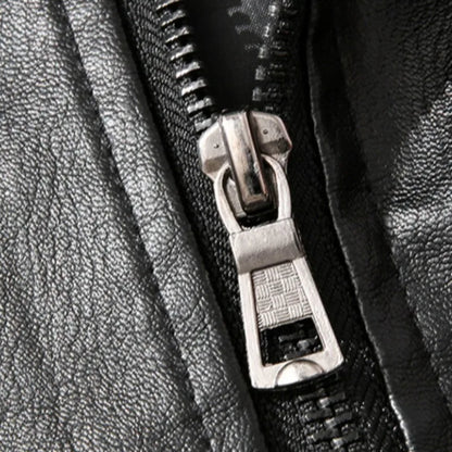 Men’s Classic PU Lapel Jacket