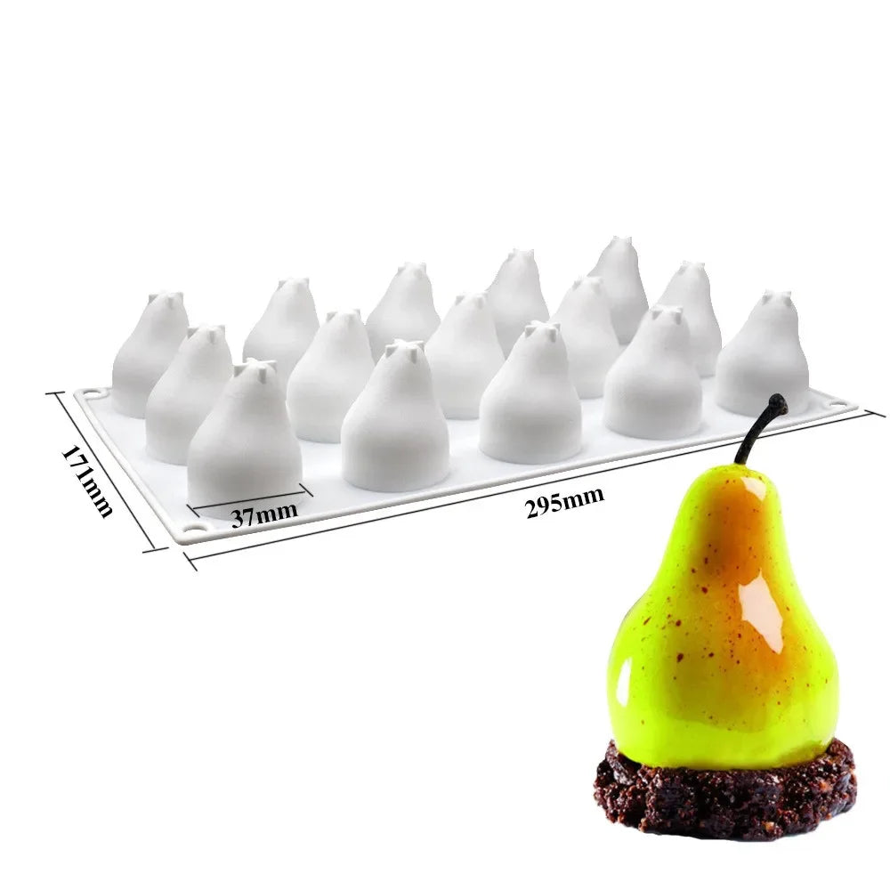 Fruit Series Mango Pear Baking Mousse Cake Silicone Mold Dessert Baking Non stick Durable Easy to Clean French Cake Decoration