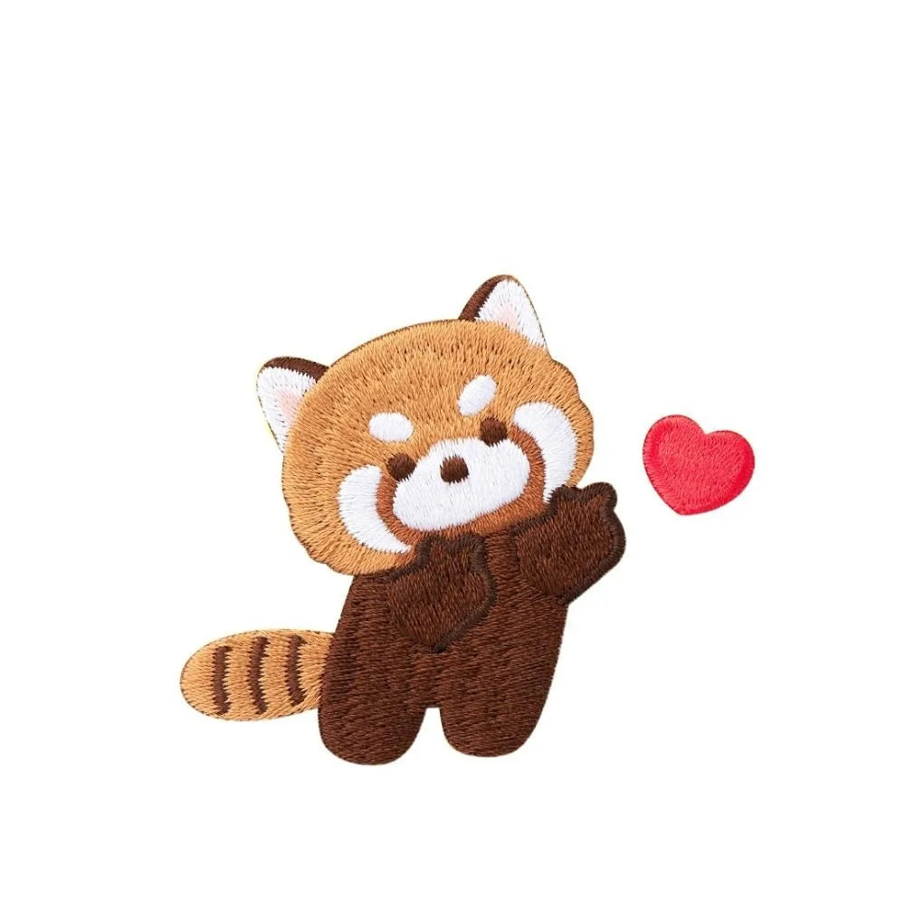 Cute Red Panda Embroidered Patch – Iron‑On Sticker for Kids Clothes