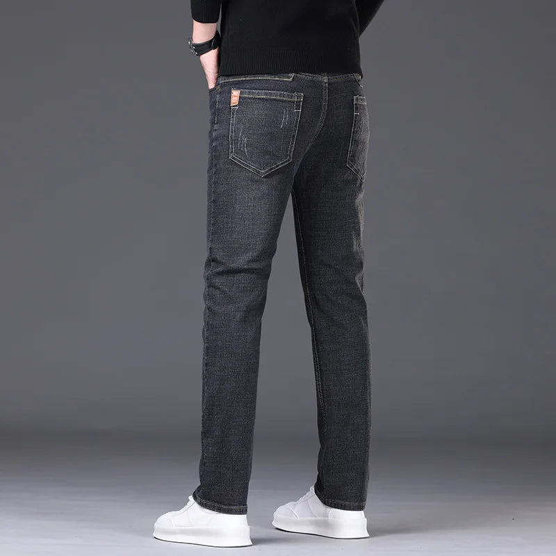 Men’s Classic Casual Stretch Slim Jeans (Straight Fit, Smart Casual Denim)