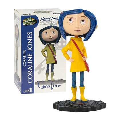 NECA Coraline in Striped Shirt / Yellow Raincoat 7" ABS/PVC Action Figure Toy Doll