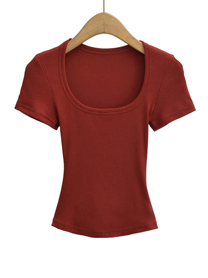 Women’s Square Collar Sexy Summer Crop Top