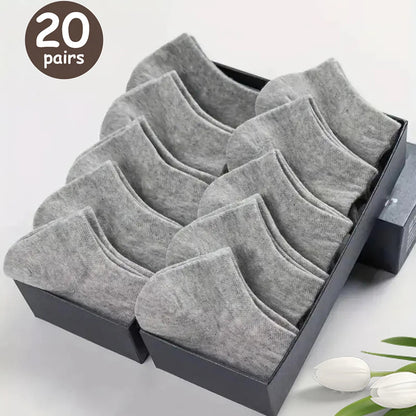 10/20/40 Pairs Men's Boat Socks Sweat Absorption Ankle