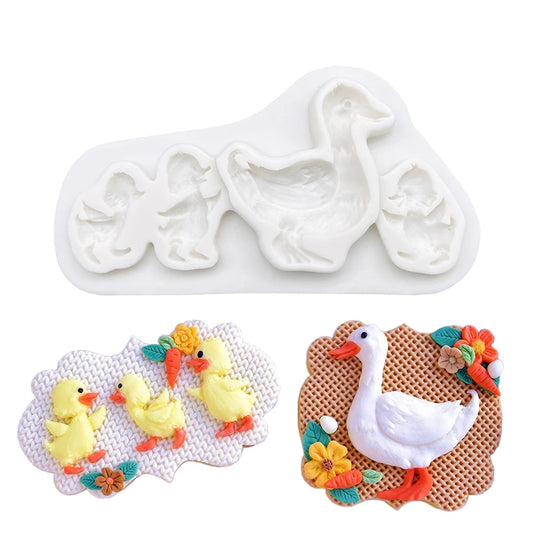 Duck Ducklings Silicone Sugarcraft Mold Chocolate Cupcake Baking Fondant Cake Decorating Tools