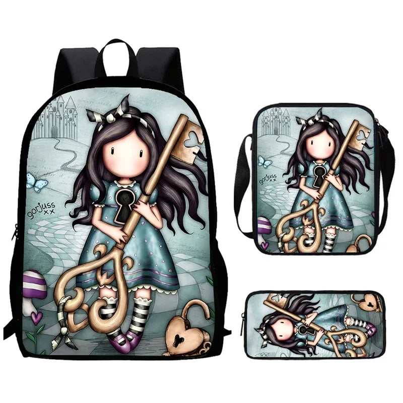 Santoro Gorjuss Kids School Backpack Set – Lightweight Backpack, Shoulder Bag & Pencil Case