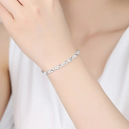 New fashion 925 sterling Silver cute Bracelets chain for Women party wedding Engagement jewelry 20cm 8inch Valentine's Day Gifts