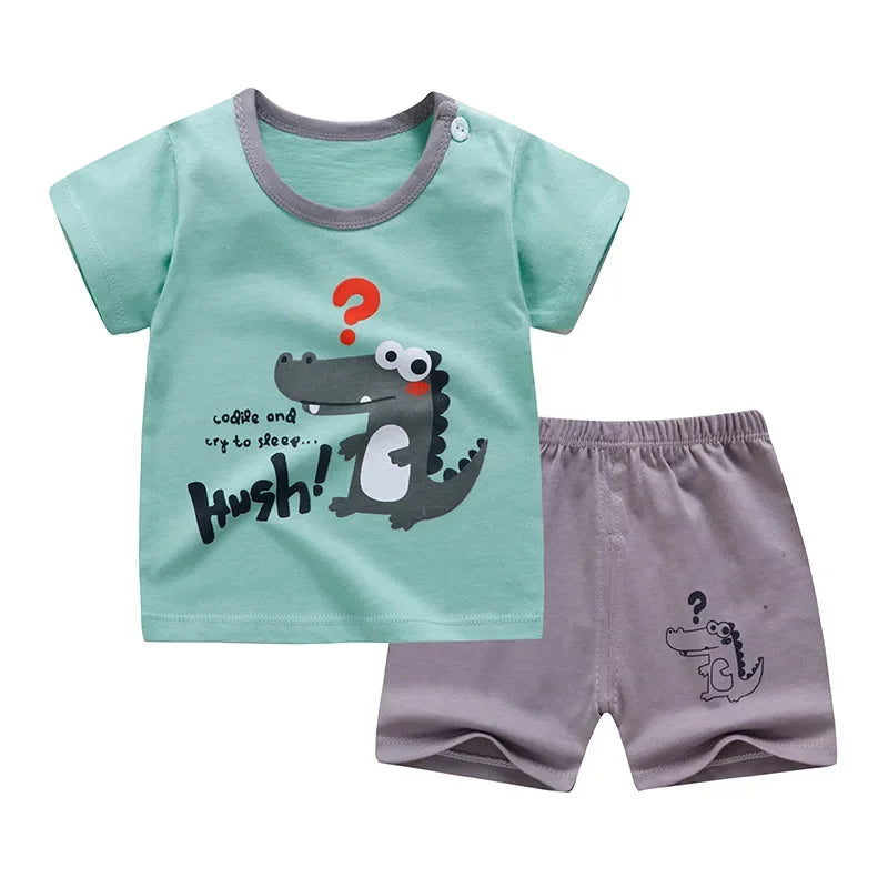 Casual Baby Boy Short Sleeve Sports T-shirt and  Shorts Set