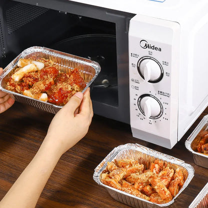 10‑Pack Rectangular Aluminum Foil Trays – Disposable Air Fryer & BBQ Food Containers