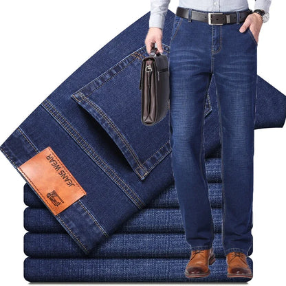 Men’s Stretch Regular Fit Jeans (Business Casual, Classic Straight Denim)