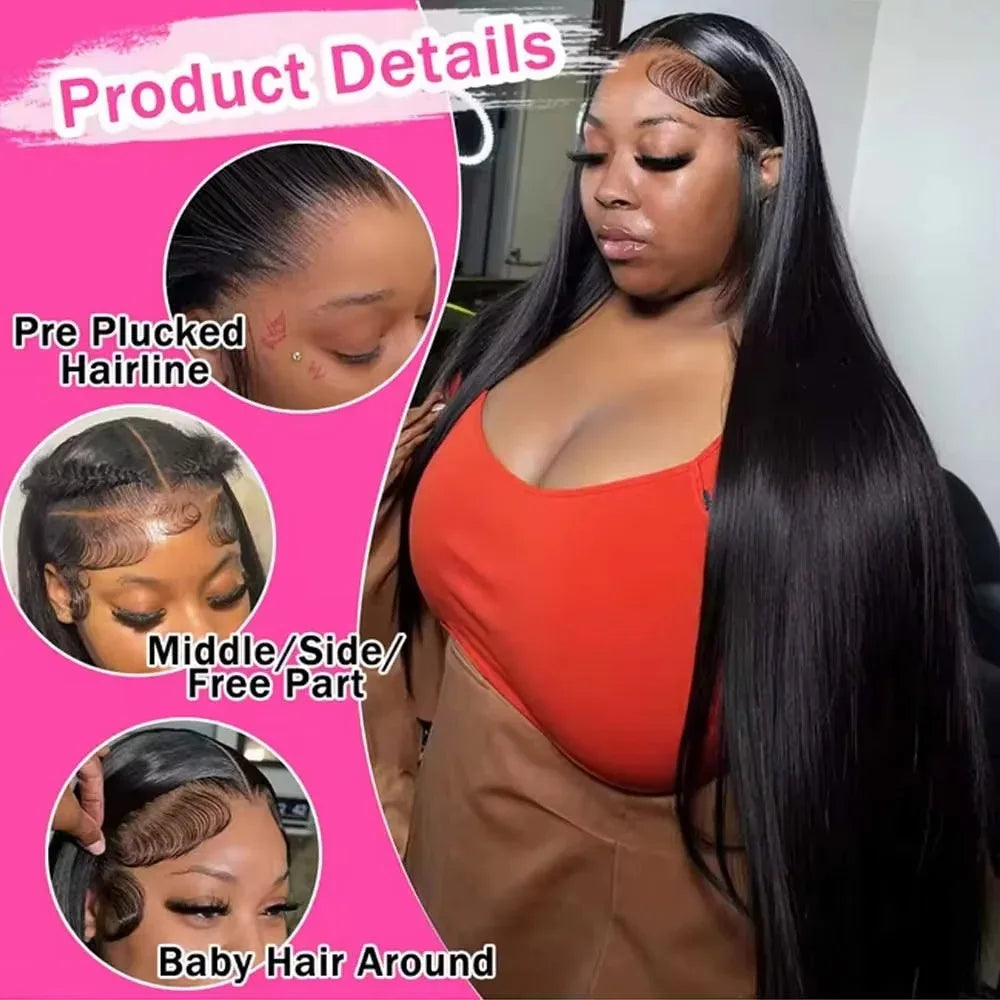 100% Vietnamese Human Hair Super Double‑Drawn Bone Straight Lace Frontal Wig (13×6 Glueless)