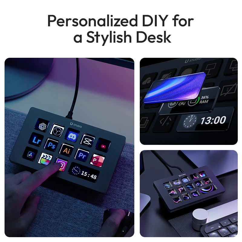 D200 / D200H Stream Deck Controller (14 Custom LCD Keys · OBS · Content Creation · Gaming)