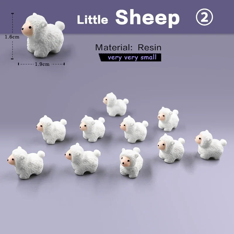 10Pcs Easter Rabbit Squirrel Elephant Fox Sheep Duck Pig Cat Frog Snake Figurine Miniature Fairy Garden Decoration Accessories