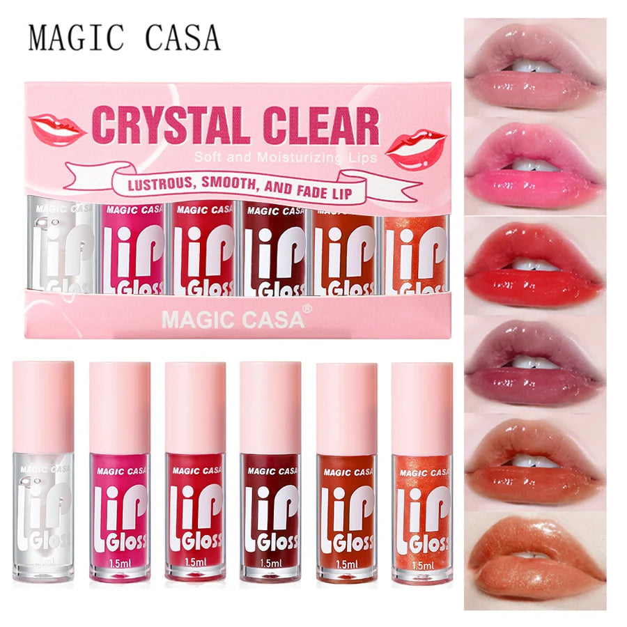6pcs/set Hydrating Jelly long-lasting Moisturizing Lip Oils