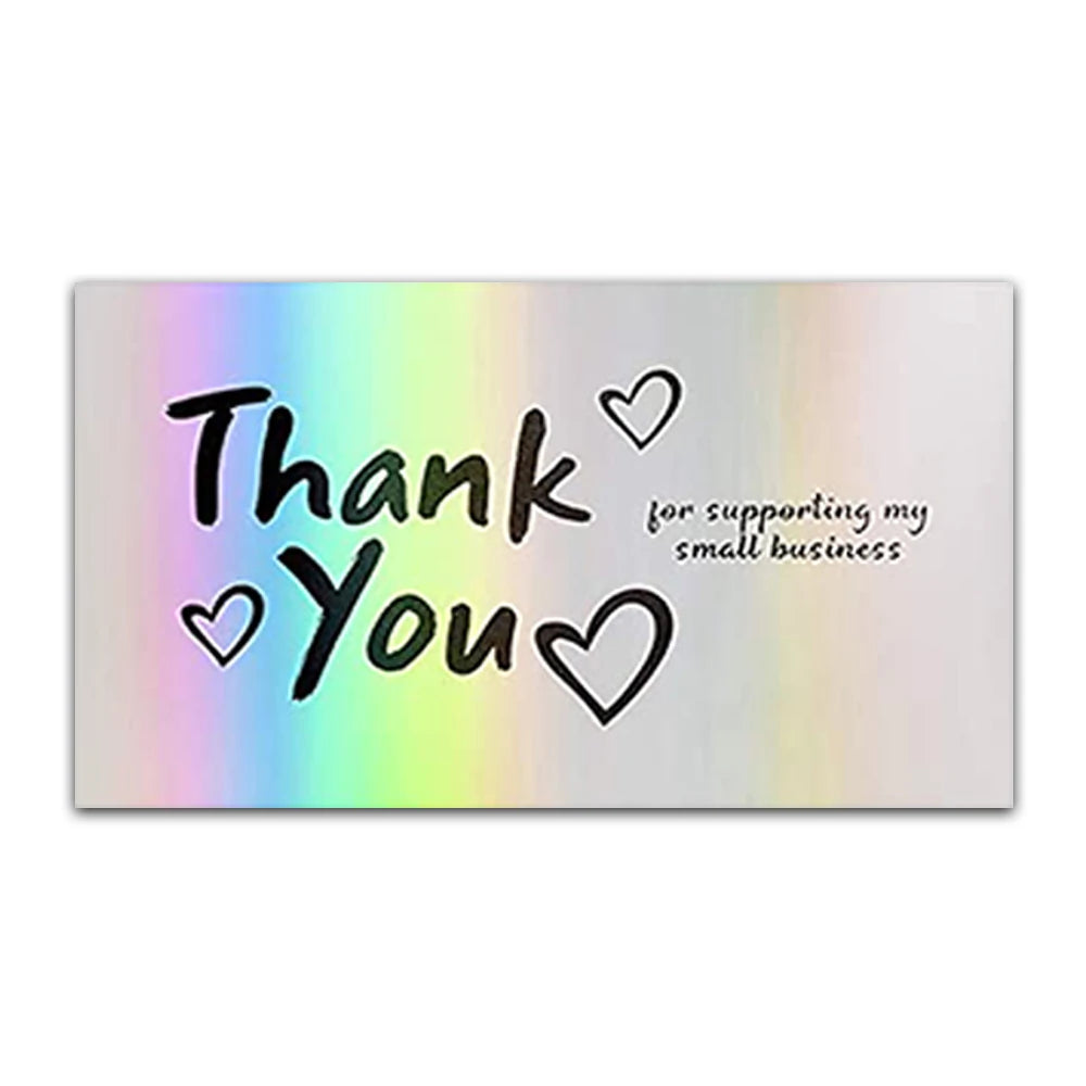 30pcs Thank You Card For Supporting Business Package Decoration "Gorgeous Thanks" Business Card Laser card Handmade With Love