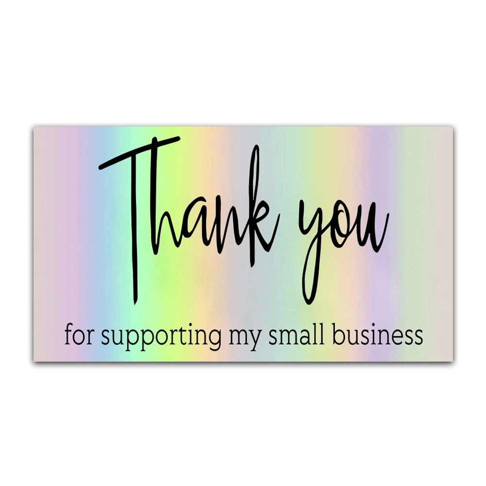 30pcs Thank You Card For Supporting Business Package Decoration "Gorgeous Thanks" Business Card Laser card Handmade With Love
