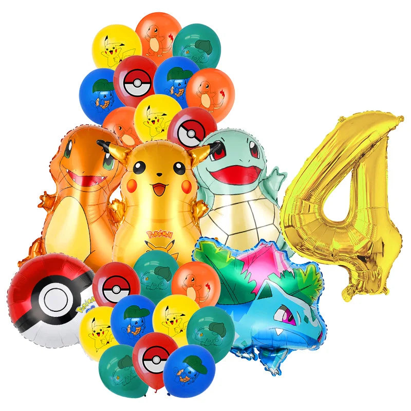 Classical Pikachu Birthday Party Decoration Set (Backdrop · Balloons · Tableware · Kids Event Supplies)