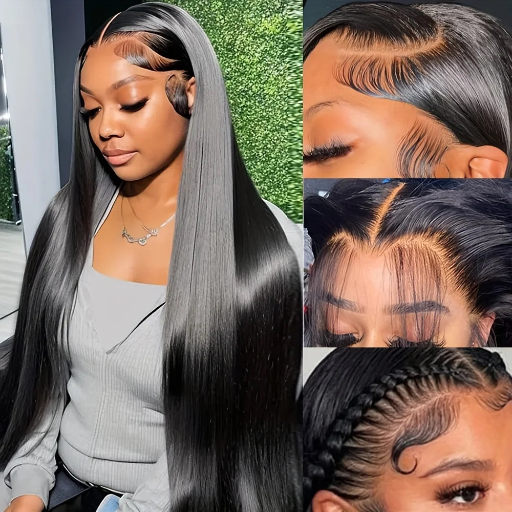 13×6 HD Transparent Straight Lace Front Wig (200% Density · Glueless · Pre‑Plucked)