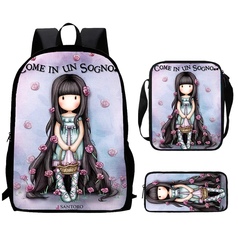 Santoro Gorjuss Kids School Backpack Set – Lightweight Backpack, Shoulder Bag & Pencil Case
