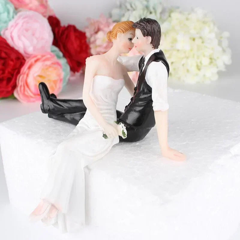 Humorous Wedding Couple Cake Figurine