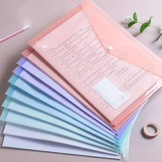 5pcs Plastic Transparent Document Storage Folder  Bag 16C -A4 Paper Size
