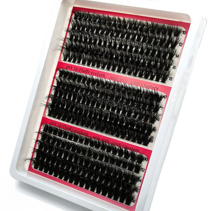 15 Rows DIY 5D Fluffy Lash 60D/80D/100D Thick Eyelash Clusters /Wispy Individual Lashes 10-20mm Cluster