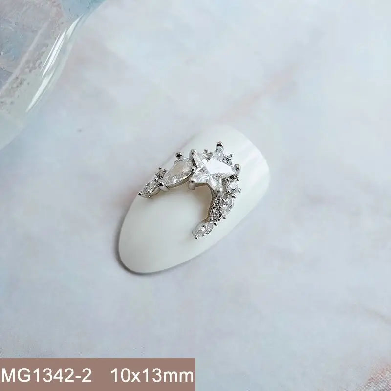 10pcs/lot Luxury No Fading Bow Butterfly Arc Nail Art Parts Zircon Crystal Manicure Nails Accesorios Supplies Decorations Charms