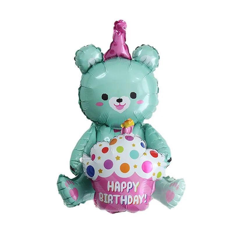 4D Bear Foil Balloon – Cute Baby Birthday Photo Prop & Baby Shower Party Decoration